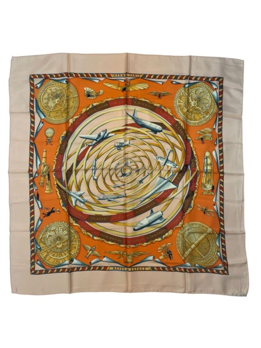 Hermes Scarf Silk Carre 90 Reves D'espace Dream Space Pink